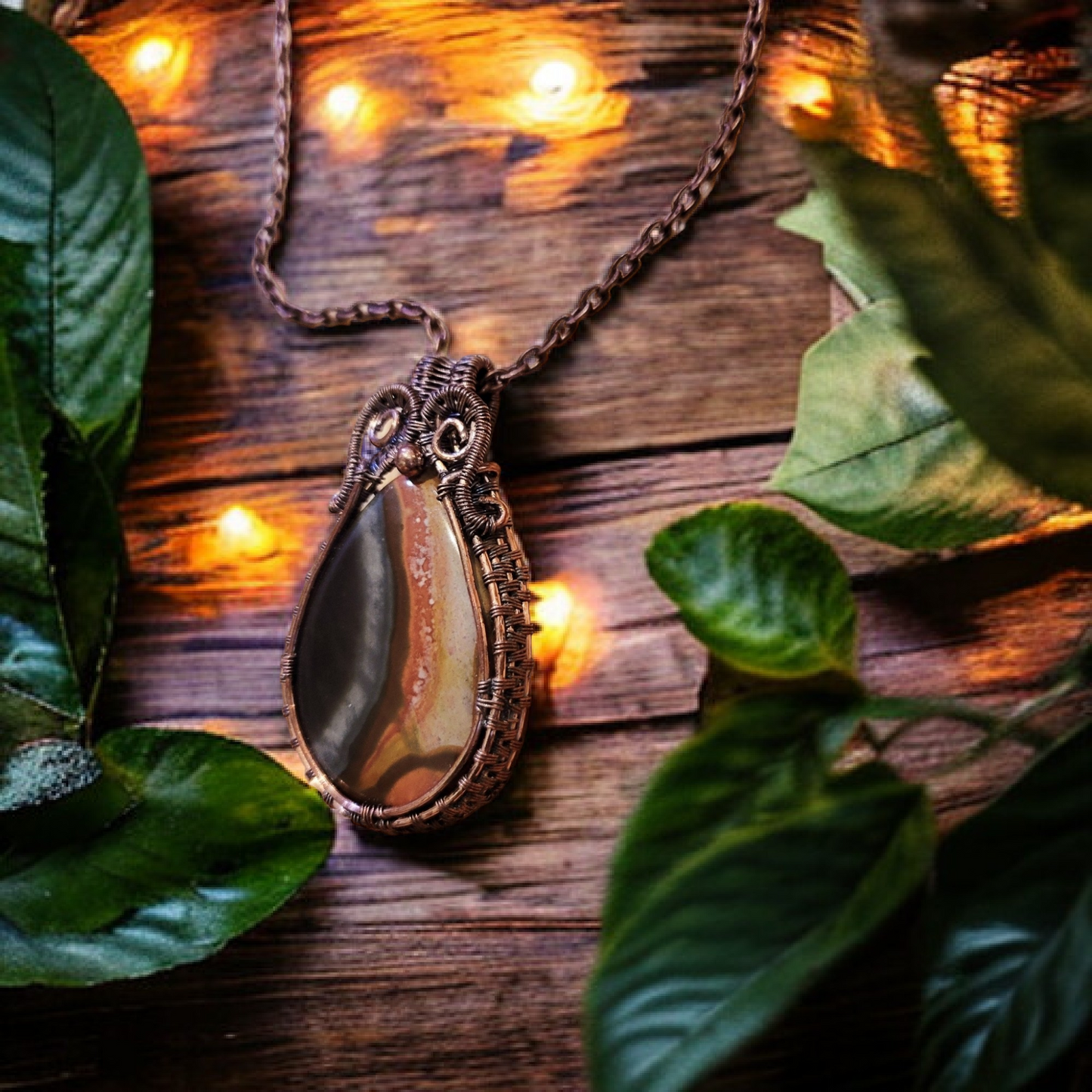 Polychrome Jasper Copper Necklace