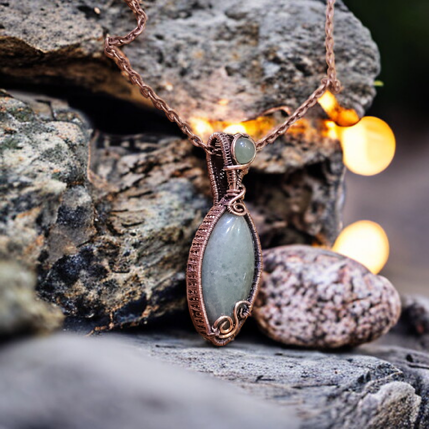 Green Aventurine Copper Necklace